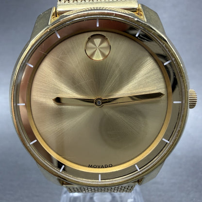 Movado Bold Evolution Watch Women 36mm Gold Dial Gold Tone Round READ!!! New Bat2