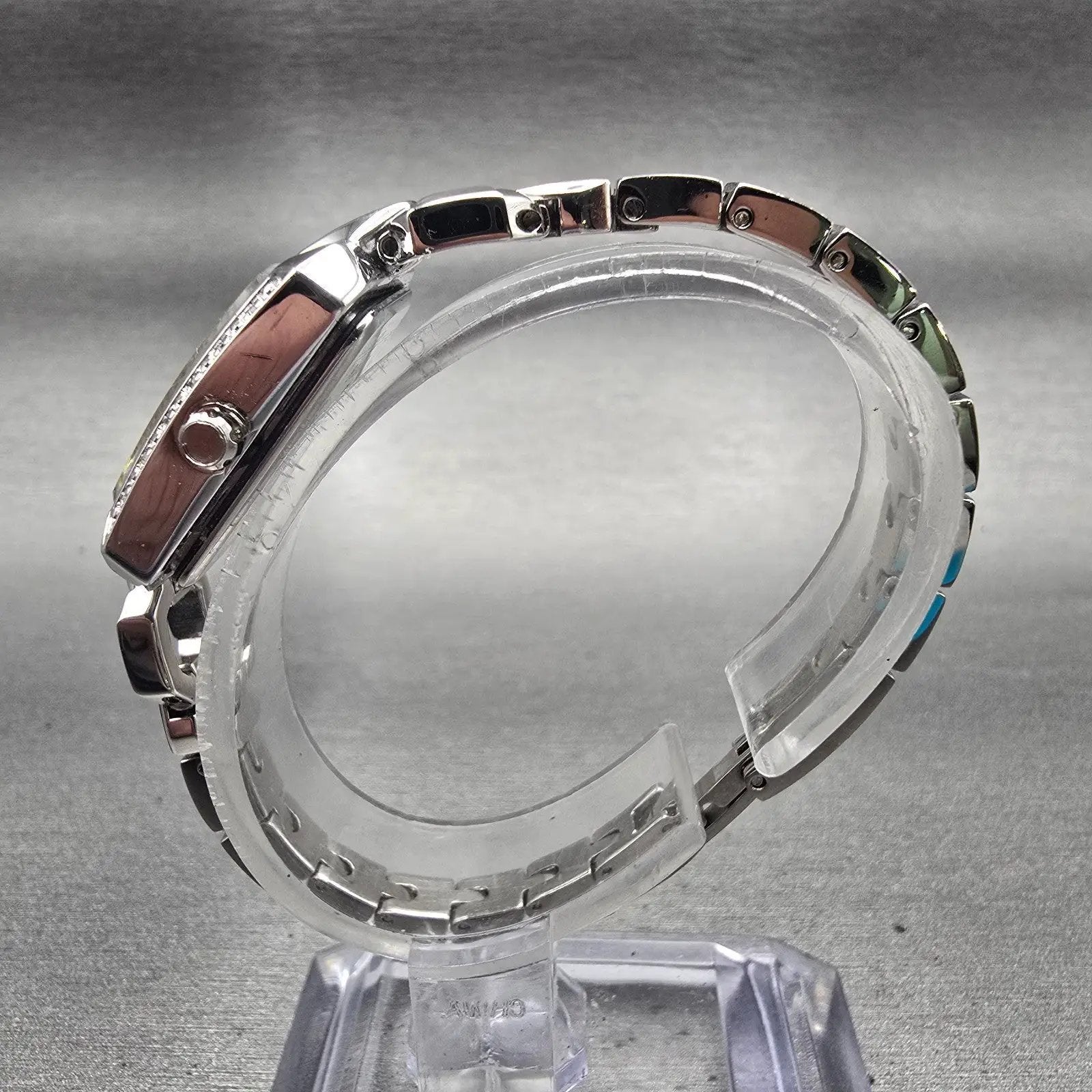 Bulova Watch Women 18mm White Dial Silver Tone Rectangle 96R117 New Bat Diamonds6
