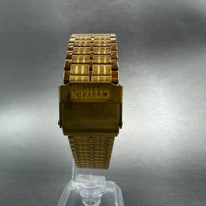 Citizen Tank Watch Unisex 24mm Champagne Dial Gold Tone Rectangle New Battery7