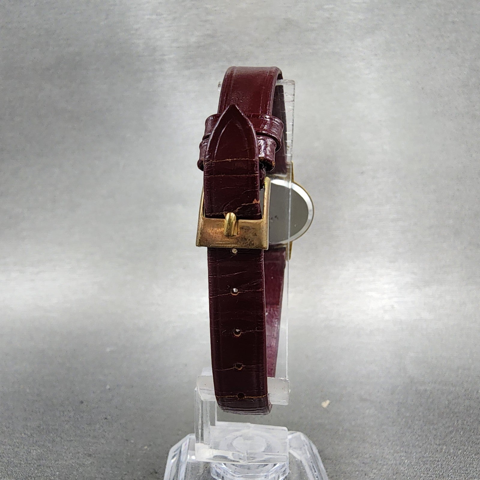Ernest Borel Watch Women 25mm Red Dial Gold Plated Manual Wind Runs VTG11
