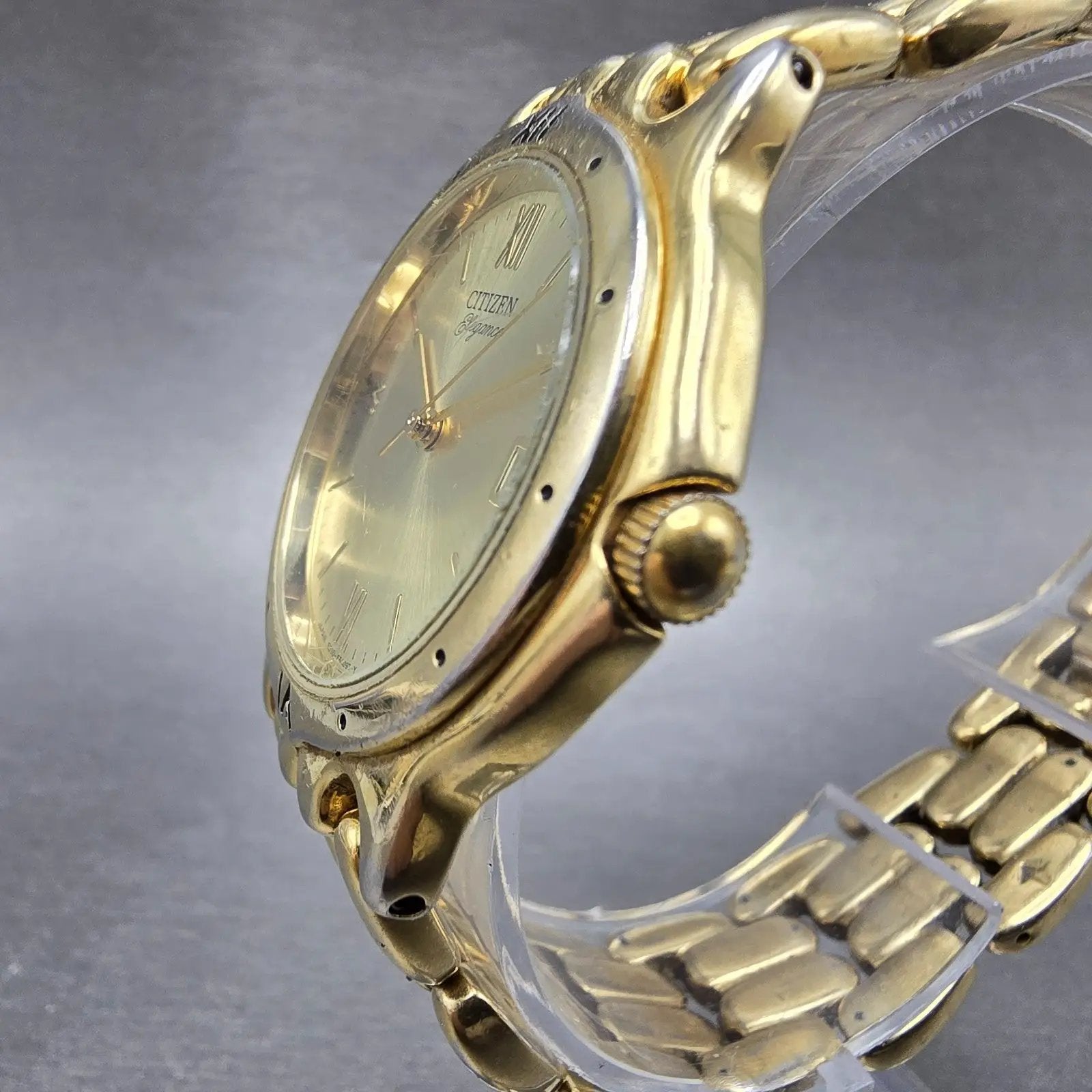 Citizen Elegance Watch Men 33mm Champagne Dial Gold Tone Date 5510-F51464 PARTS3