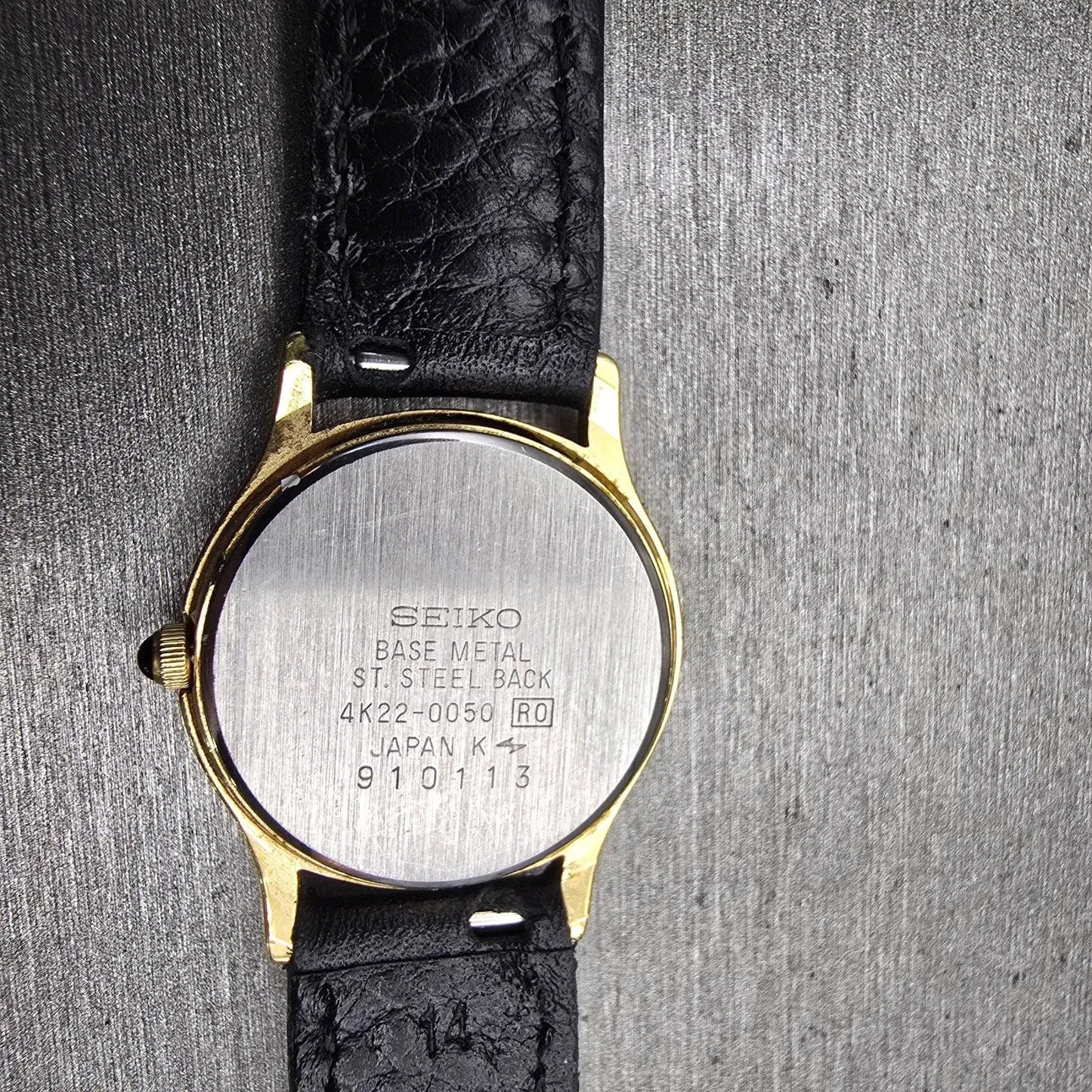 Seiko Moon Phase Watch Women 24mm White Dial Gold Tone 4K22-0050 New Battery VTG10