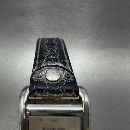 Michael Kors Tank Watch Women 26mm White Dial steel Rectangle MK2247 New Batt4