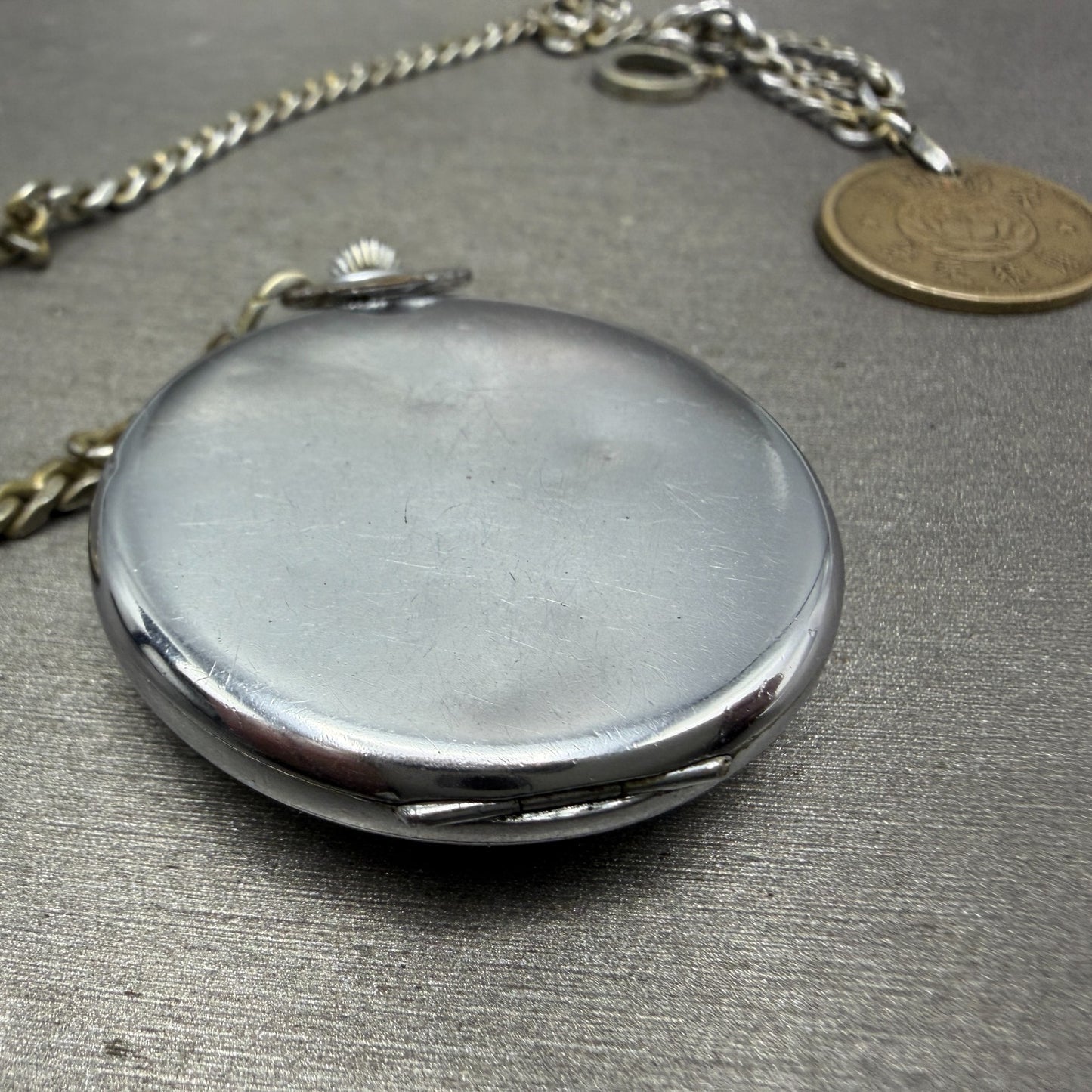 Juvenia Pocket Watch 42mm White Dial Silver TOne PARTS8