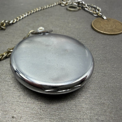Juvenia Pocket Watch 42mm White Dial Silver TOne PARTS8