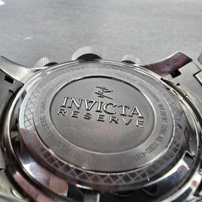 Invicta Reserve Bolt Chronograph Watch Men 50mm Black Dial Steel Date New Batt9