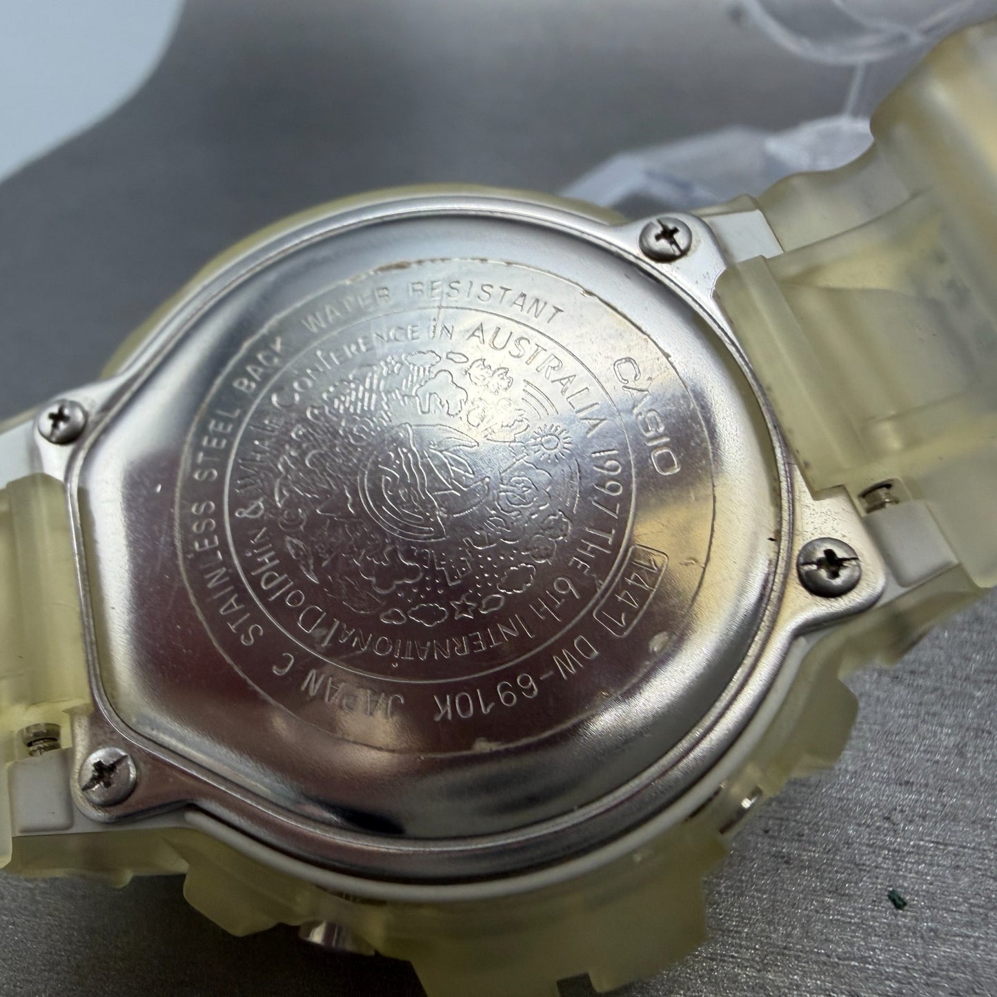 Casio G-Shock DW-6910K Watch Men 50mm Digital Clear Alarm Chrono ICERC New Batt9