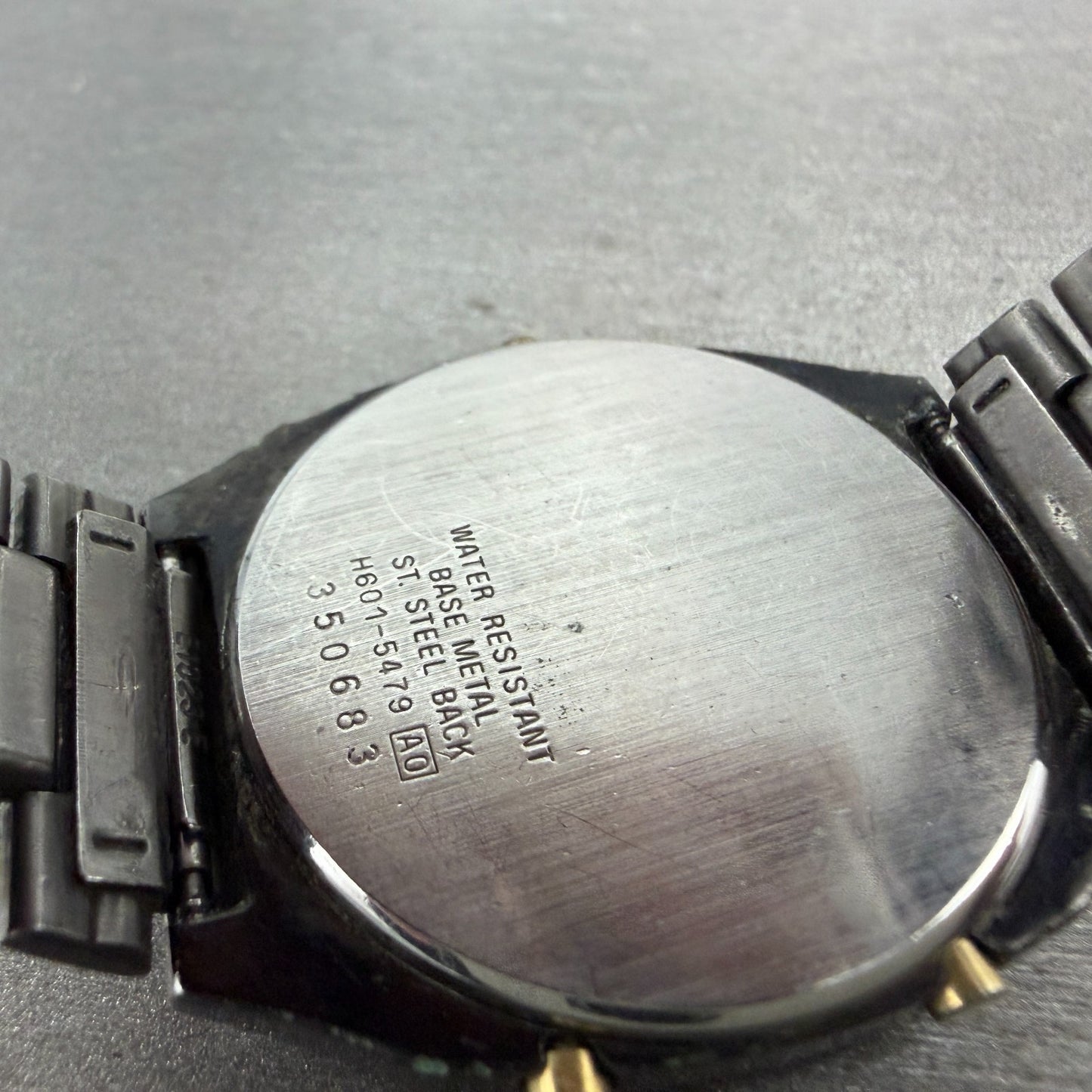 Seiko Analog Digital Watch Men 33mm Gray Dial Steel Rectangle H601-5479 PARTS!!!10