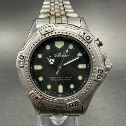 Casio Illunimator Dive Watch Men 39mm Black Dial Silver Tone MD-781 READ!!!!!!!0