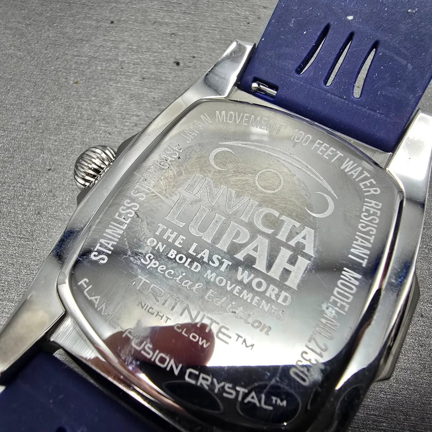 Invicta Lupha Watch Men 47mm Blue Dial Silver Tone Rectangle 21330 New Battery7