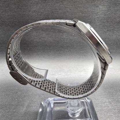 Seiko Watch Men 32mm Silver Dial Silver Tone Daydate Rectangle 5933-5040 New Bat8