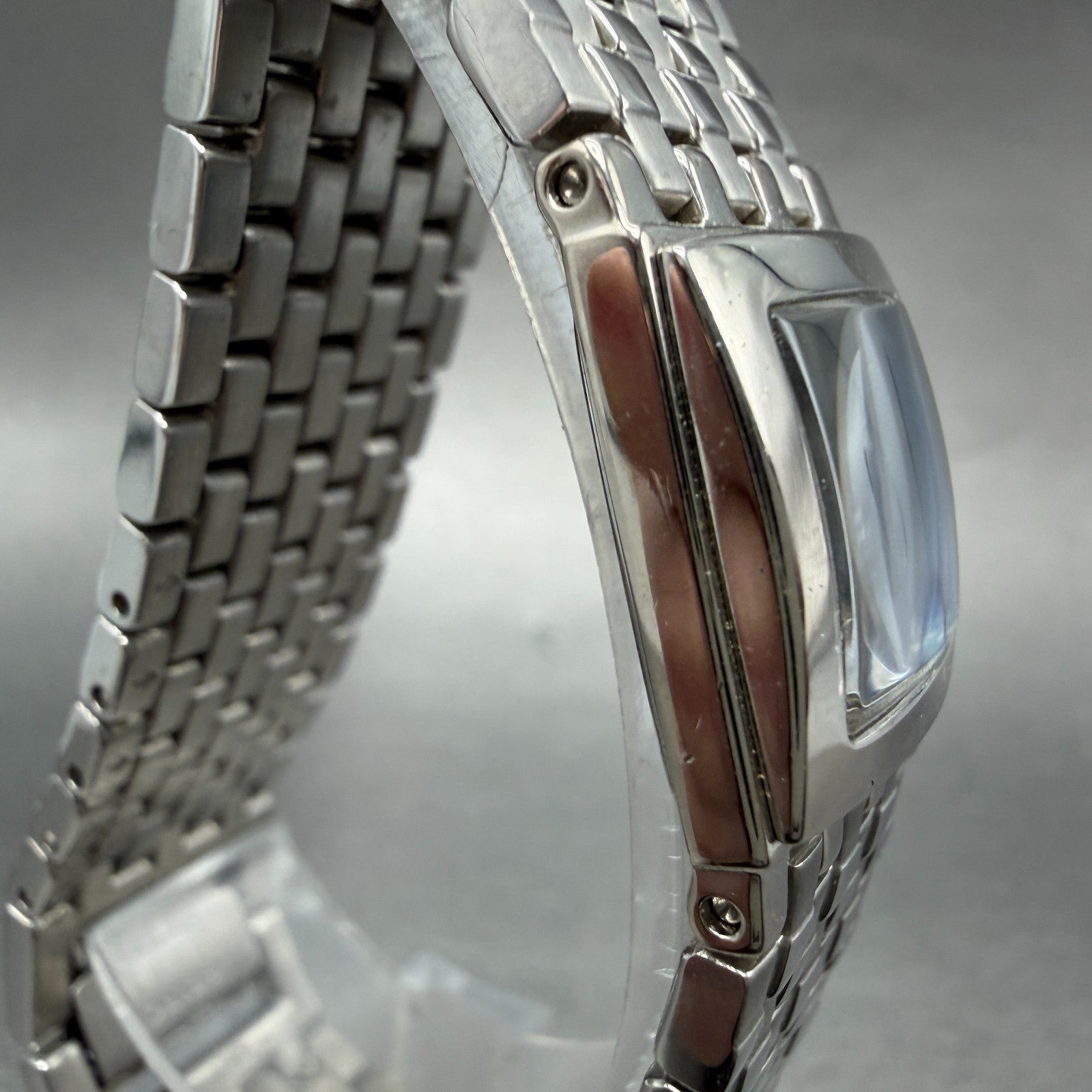 Seiko Tank Watch Women 19mm MOP Dial Silver Tone Square 1N00-5010 New Battery3