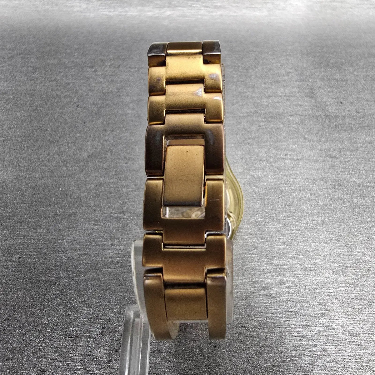 Swatch Enercle Watch Women 25mm Gold Dial Gold Tone Round LN137 New Battery7