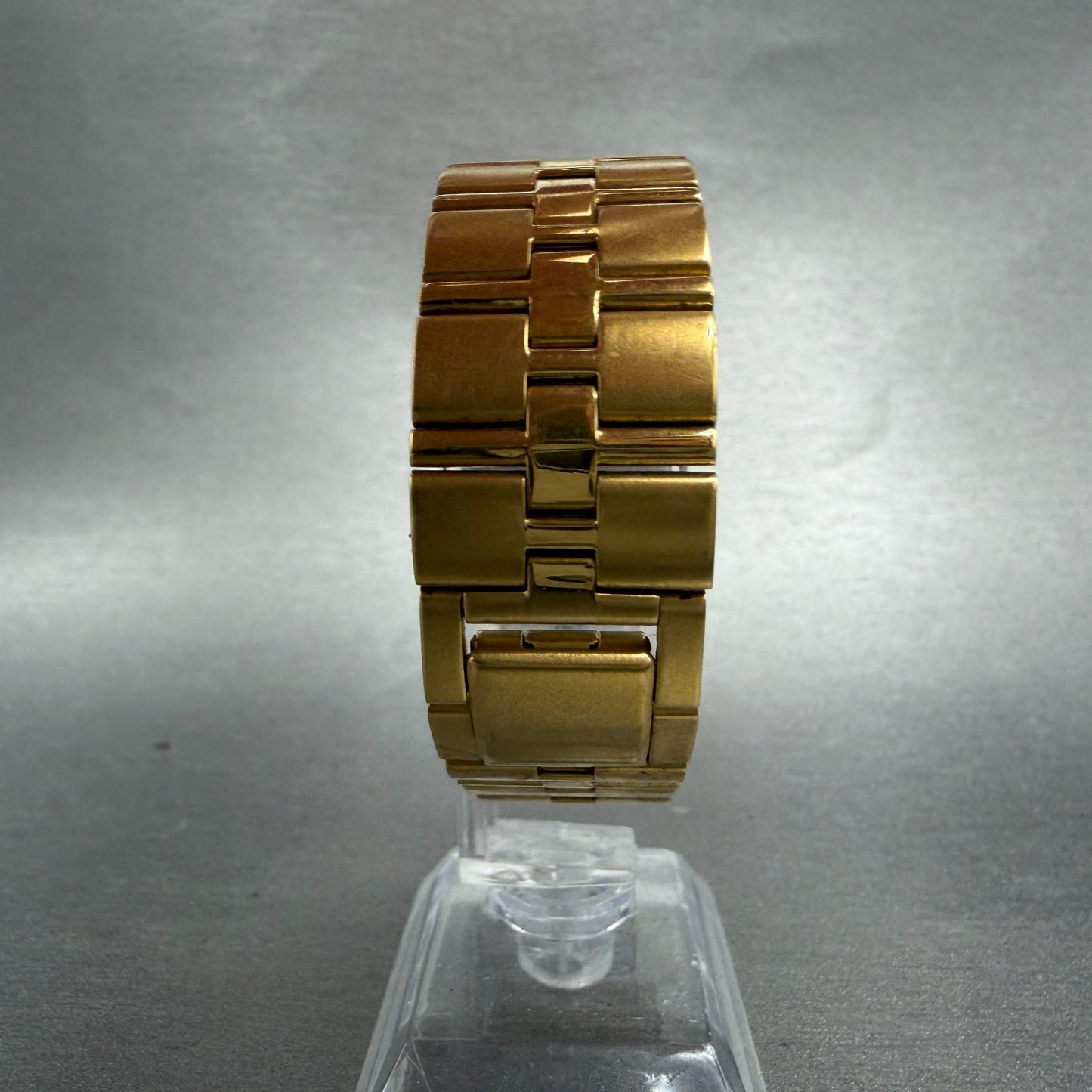 Pulsar Tank Watch Men 26mm Champagne Dial Gold Tone Date Rectangle New Battery 37