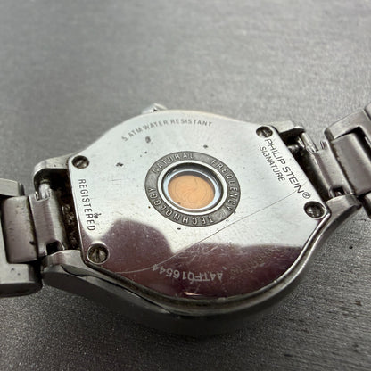 Philip Stein Watch Women 28mm Black Dial Silver Tone Small Seconds New Battery10