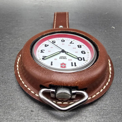 Victorinox Swiss Army Pocket Watch Men 48mm White Dial Silver Tone Round PARTS G5