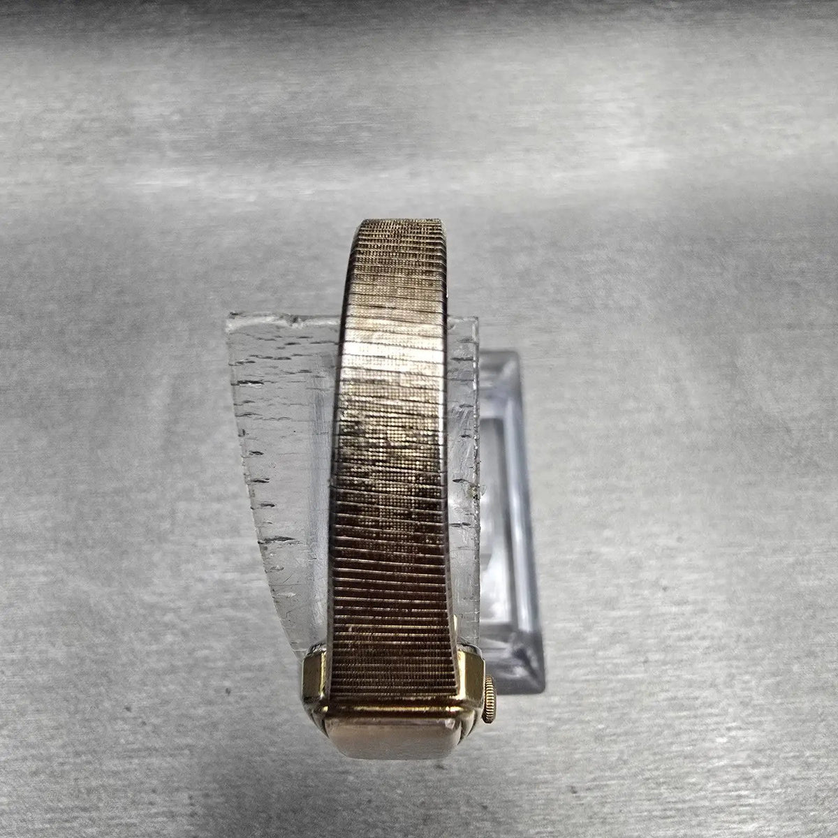 Seiko Watch Women 13mm Gold Dial Gold Tone Rectangle 1320-5779 New Battery JP4