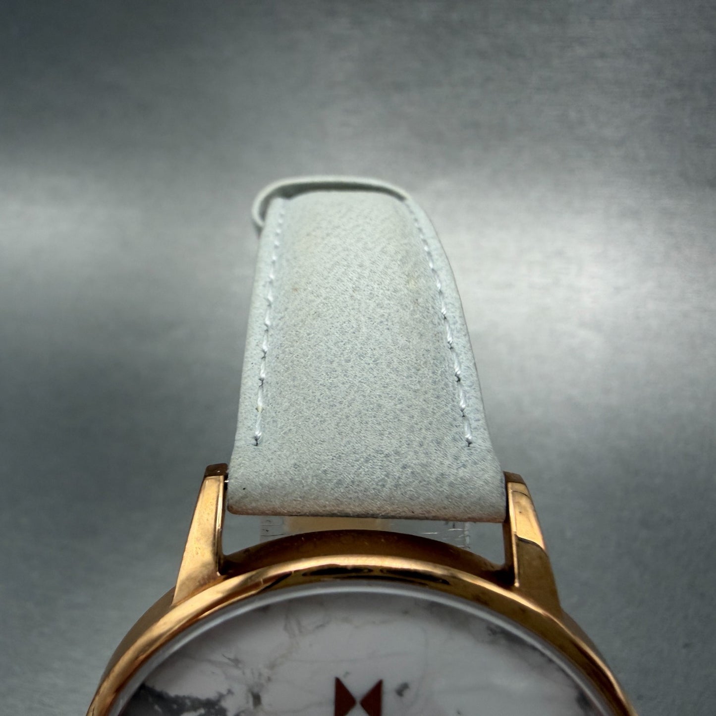 MVMT Boulevard Watch Women 38mm White Stone Dial Rose Gold Leather New Battery A4