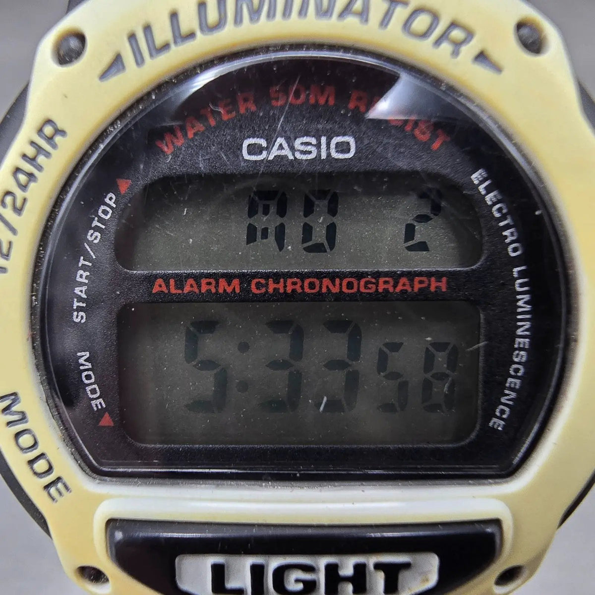 Casio LW-22H Illuminator Watch Women 35mm Black White Alarm Chronograph New Batt1