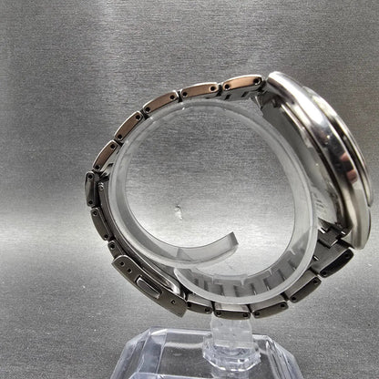 Seiko Atomic Solar Watch Men 39mm Black Dial Titanium Date 7B42-0AN0 Runs JDM8