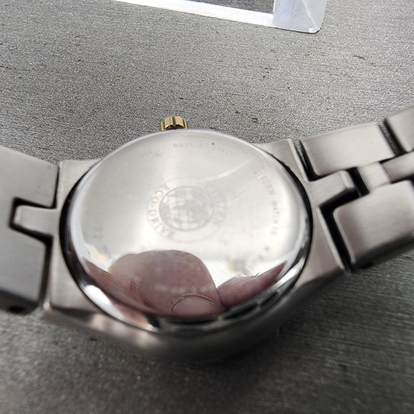 Citizen EcoDrive Watch Women 24mm Blue Dial Two Tone Date E011K15711 Runs9