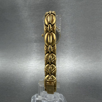 Bulova Watch Women 17mm Gold Dial Gold Tone Oval 97S77 New Battery7
