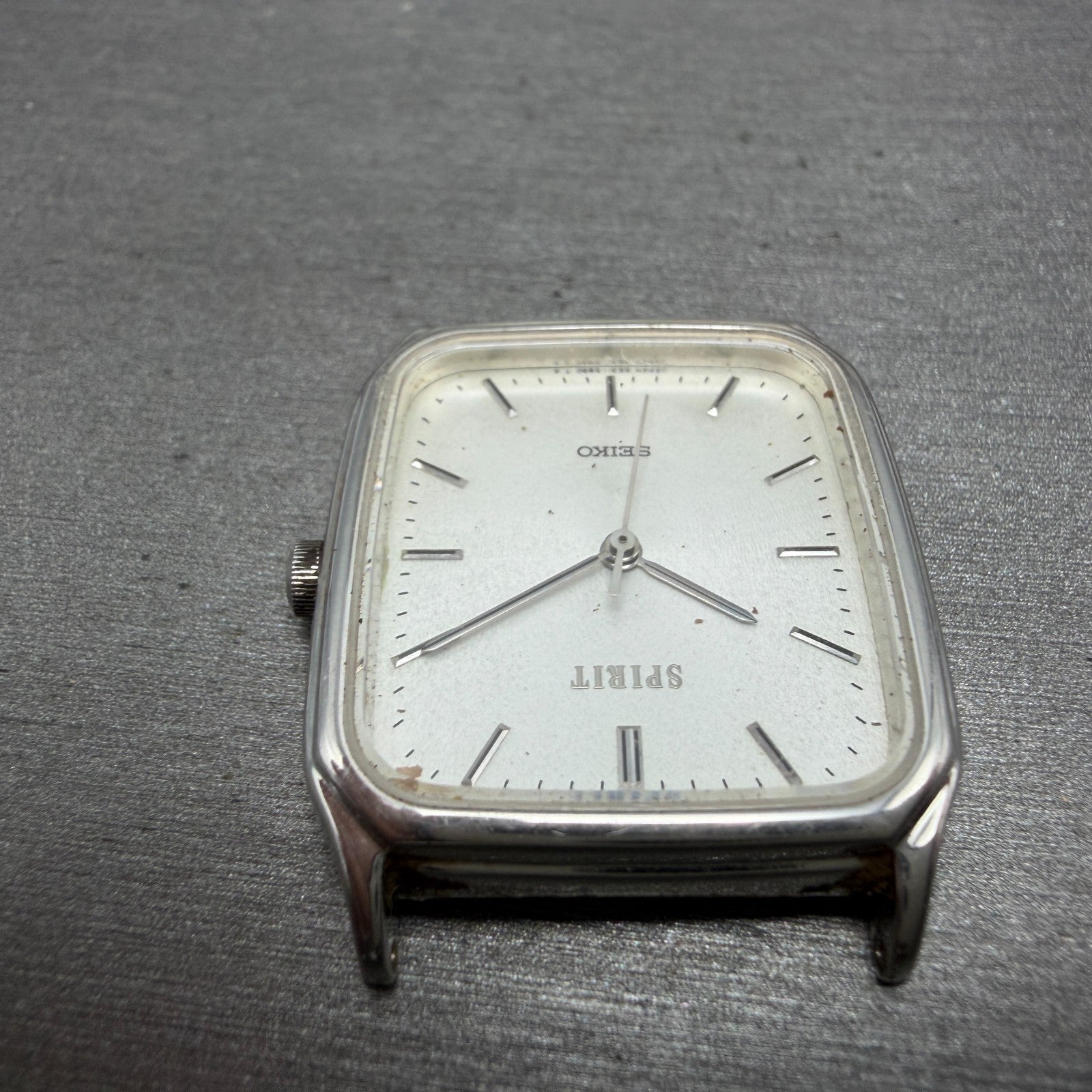 Seiko Spirit Tank Watch Men 27mm Silver Dial Silver Tone 5E31-5B50 PARTS5