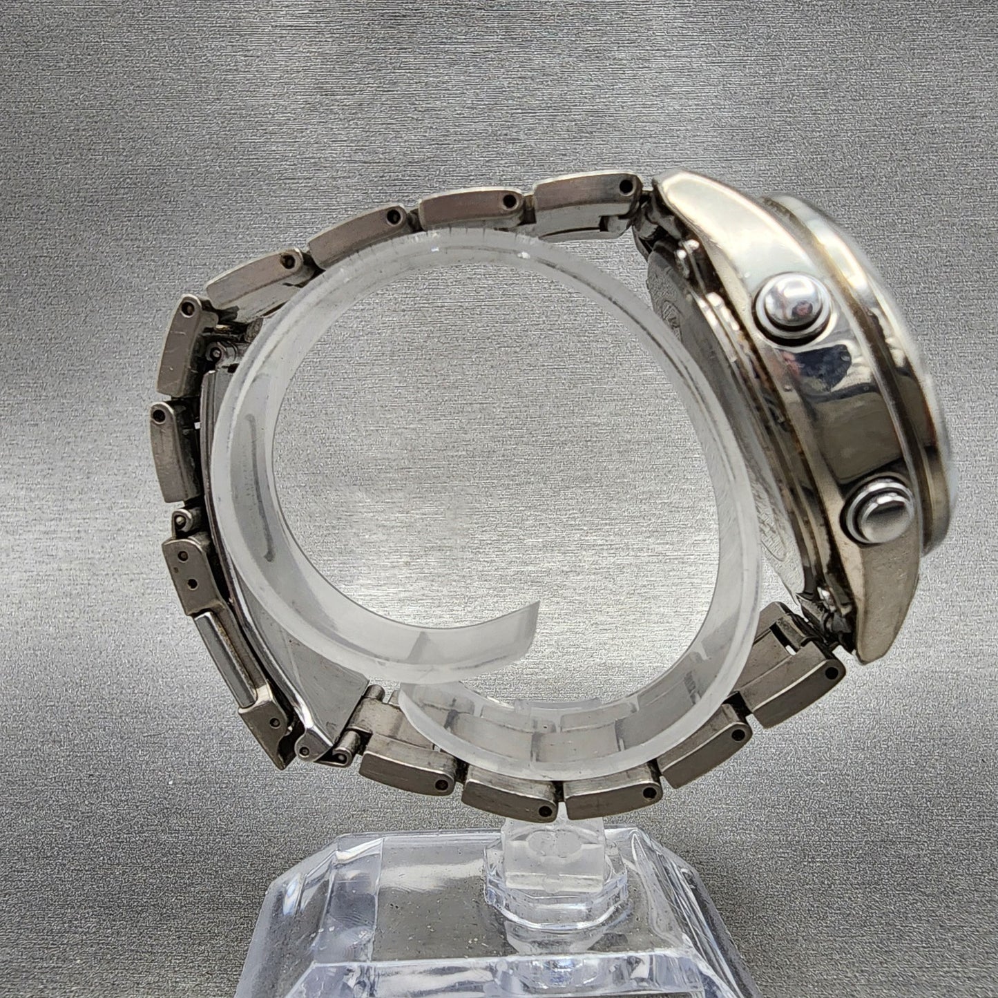 Casio Waveceptor WVQ500 Watch Men 42mm Black Dial Steel Analog Digital Chrono8