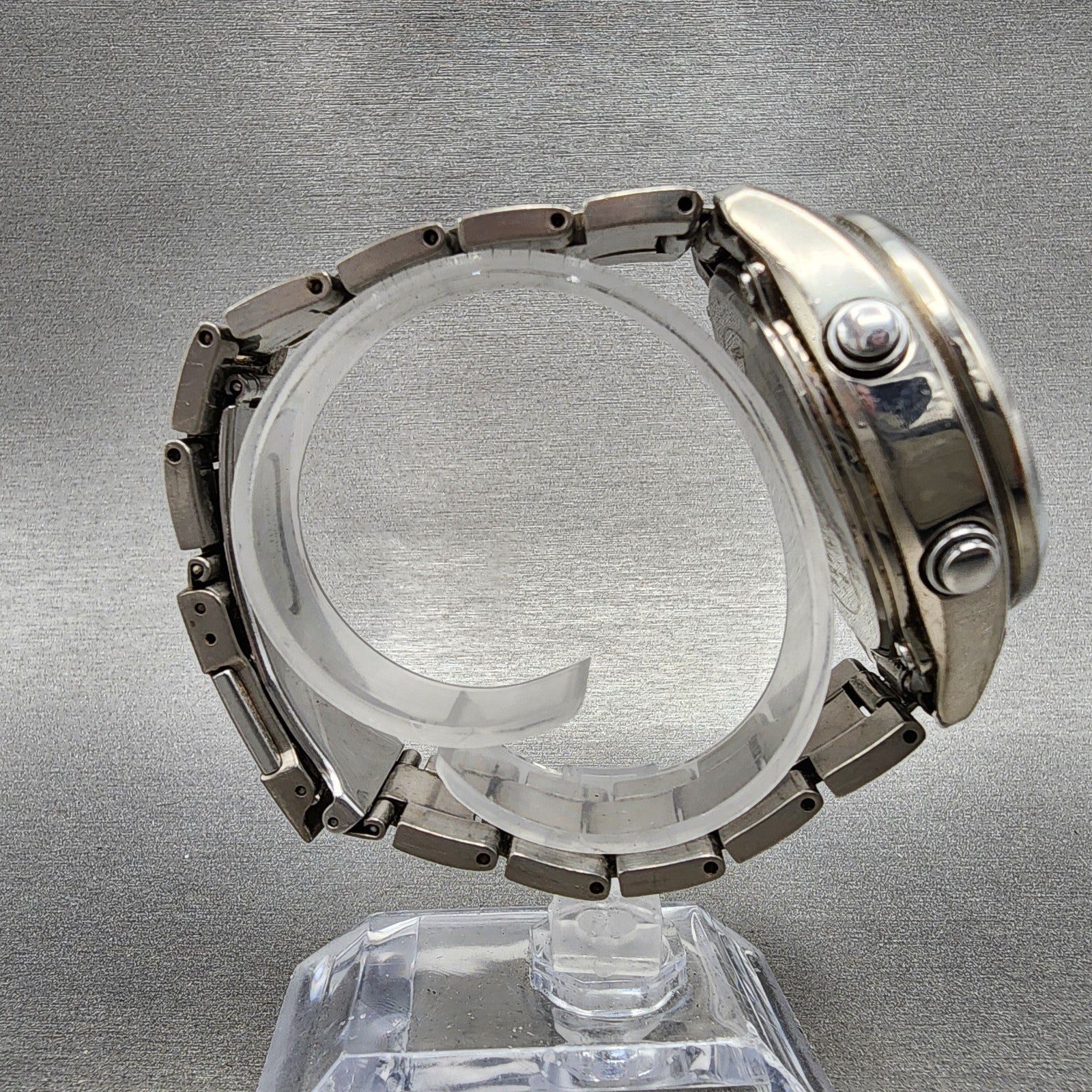 Casio Waveceptor WVQ500 Watch Men 42mm Black Dial Steel Analog Digital Chrono8