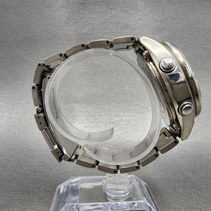 Casio Waveceptor WVQ500 Watch Men 42mm Black Dial Steel Analog Digital Chrono8