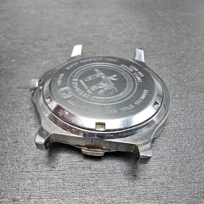 Wenger SMT Design Watch Men 40mm Black Dial Silver Tone Round 096.0685 PARTS9