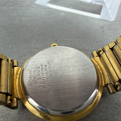 Citizen CQ Watch Women 29mm Gold Dial Gold Tone Round 3620-364708 New Battery9
