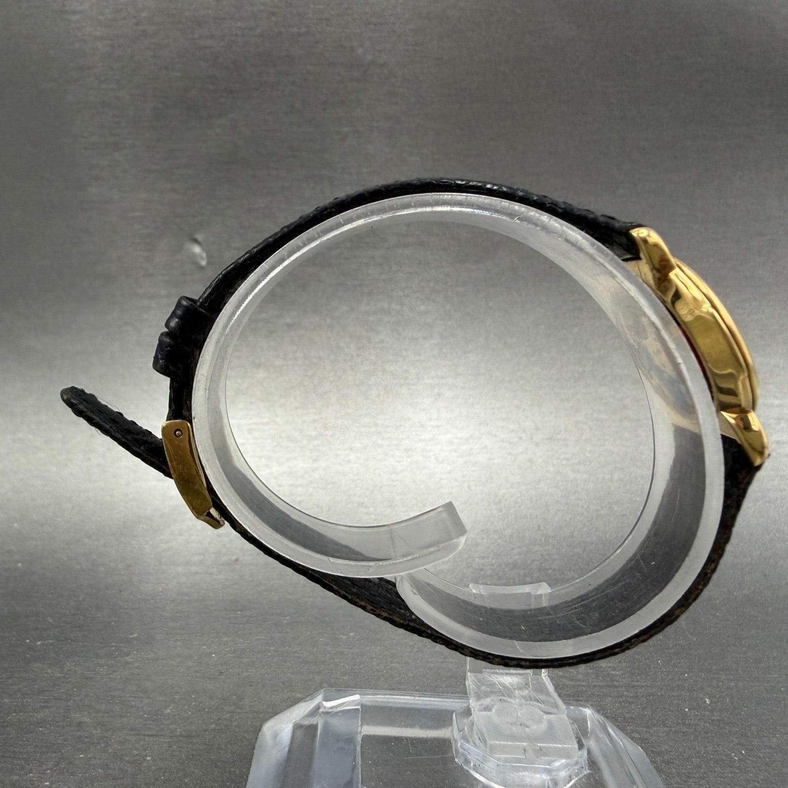 Gucci 3400L Watch Women 22mm Black Dial Gold Plated Round READ!!! PARTS9