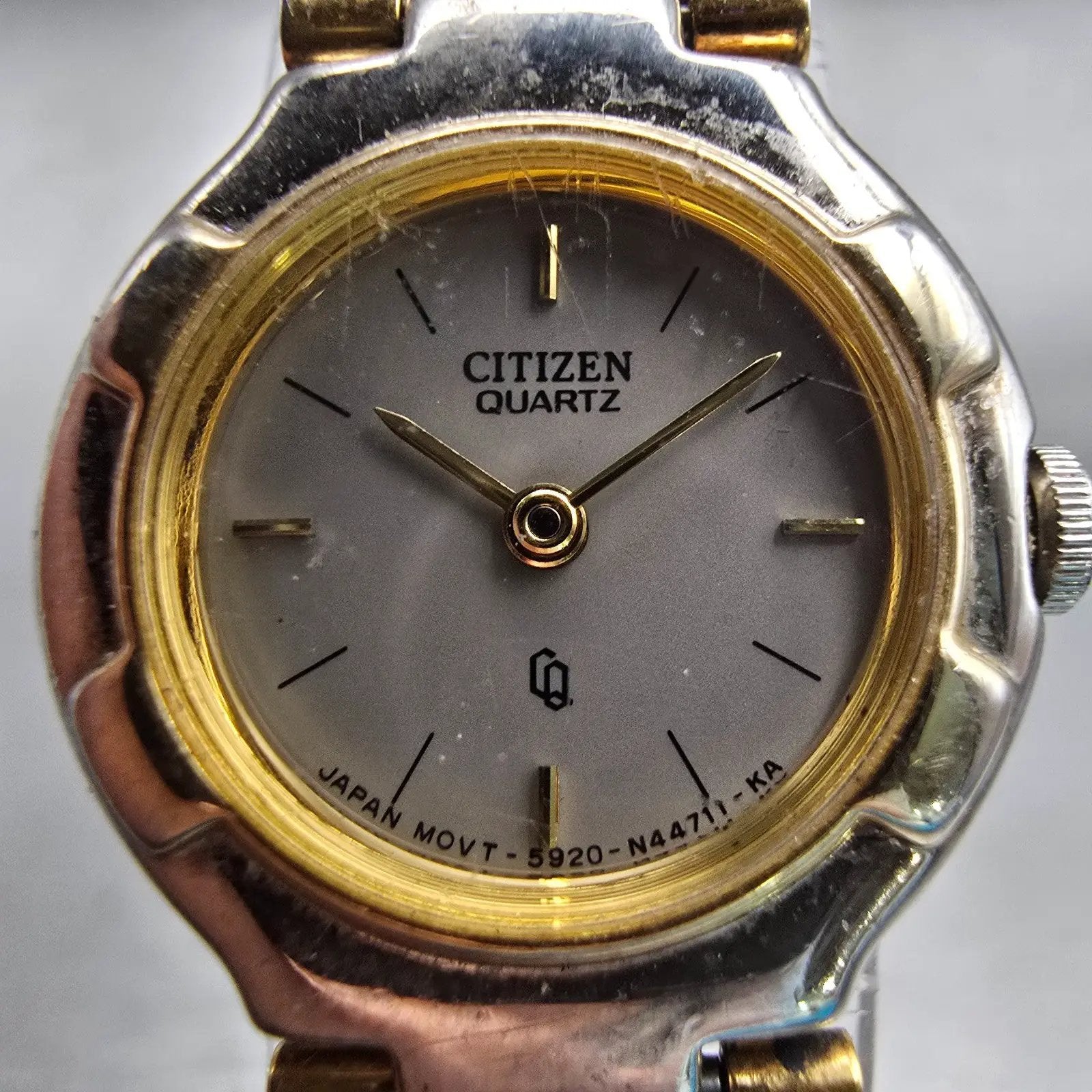 Citizen CQ Watch Women 20mm Silver Dial Two Tone Round 5920-S49593 New Battery1