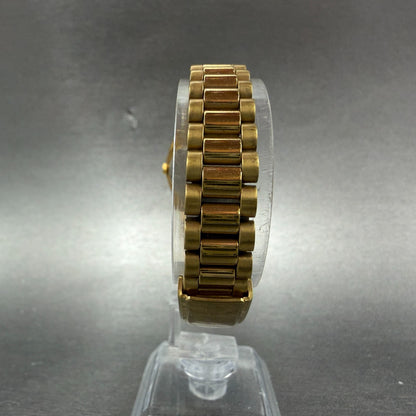 Seiko Watch Women 24mm Black Tone Gold Tone Daydate Round 7N83-0041 New Battery57