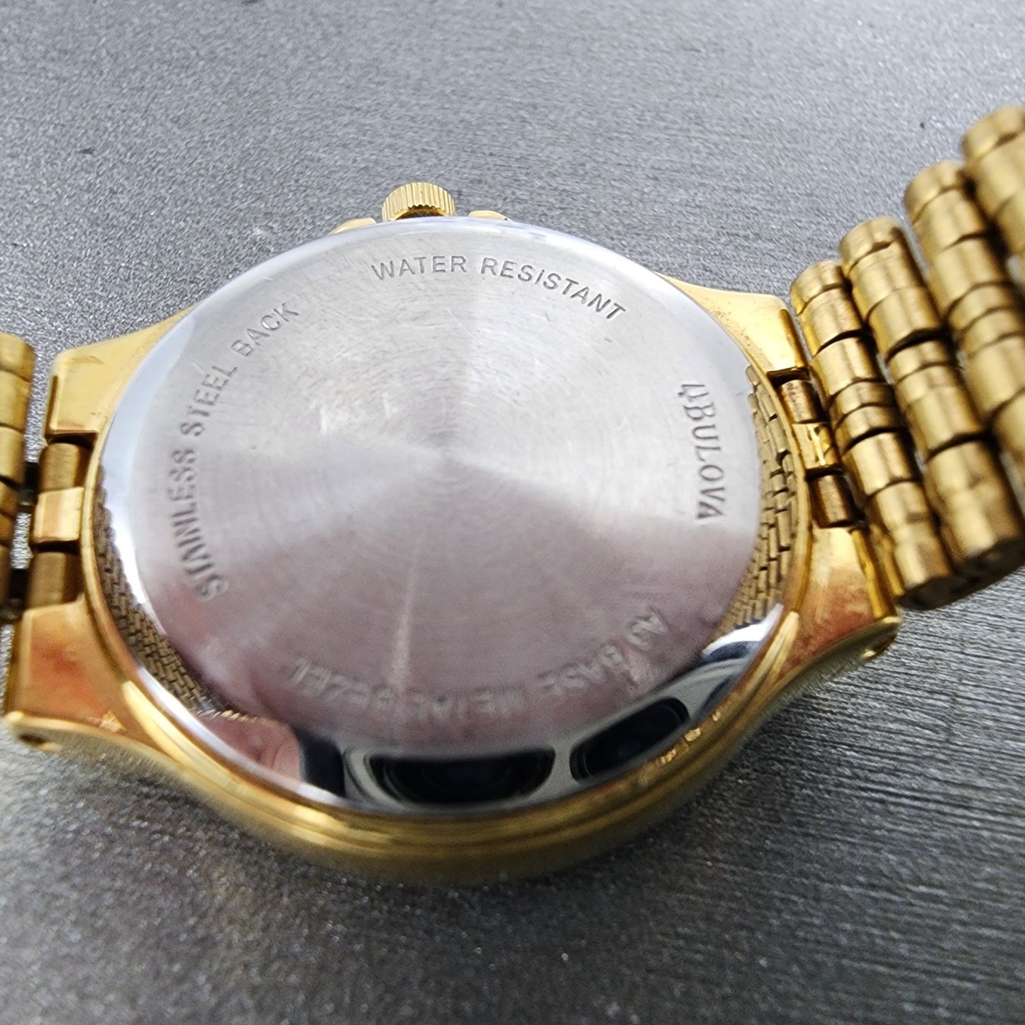 Bulova Watch Women 24mm Champagne Dial Gold Tone Date 97P28 New Battery Diamond9