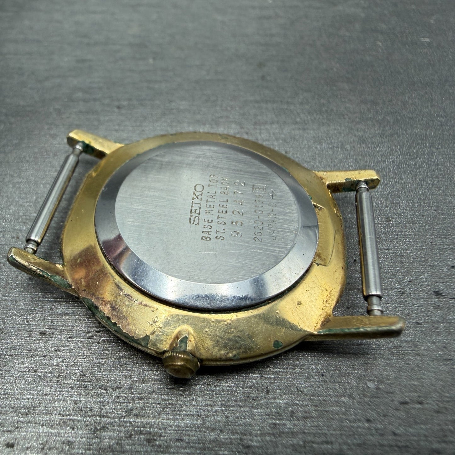Seiko Watch Men 33mm Champagne Dial Gold Tone Round 2620-0139 PARTS Vintage9