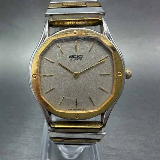 Seiko Watch Unisex 32mm Silver Dial Two Tone READ!!! Round 6430-5299 New Battery0