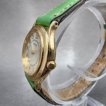 Seiko Avenue Watch Women 22mm Gold Dial Gold Tone Round 4N210510 New Battery2