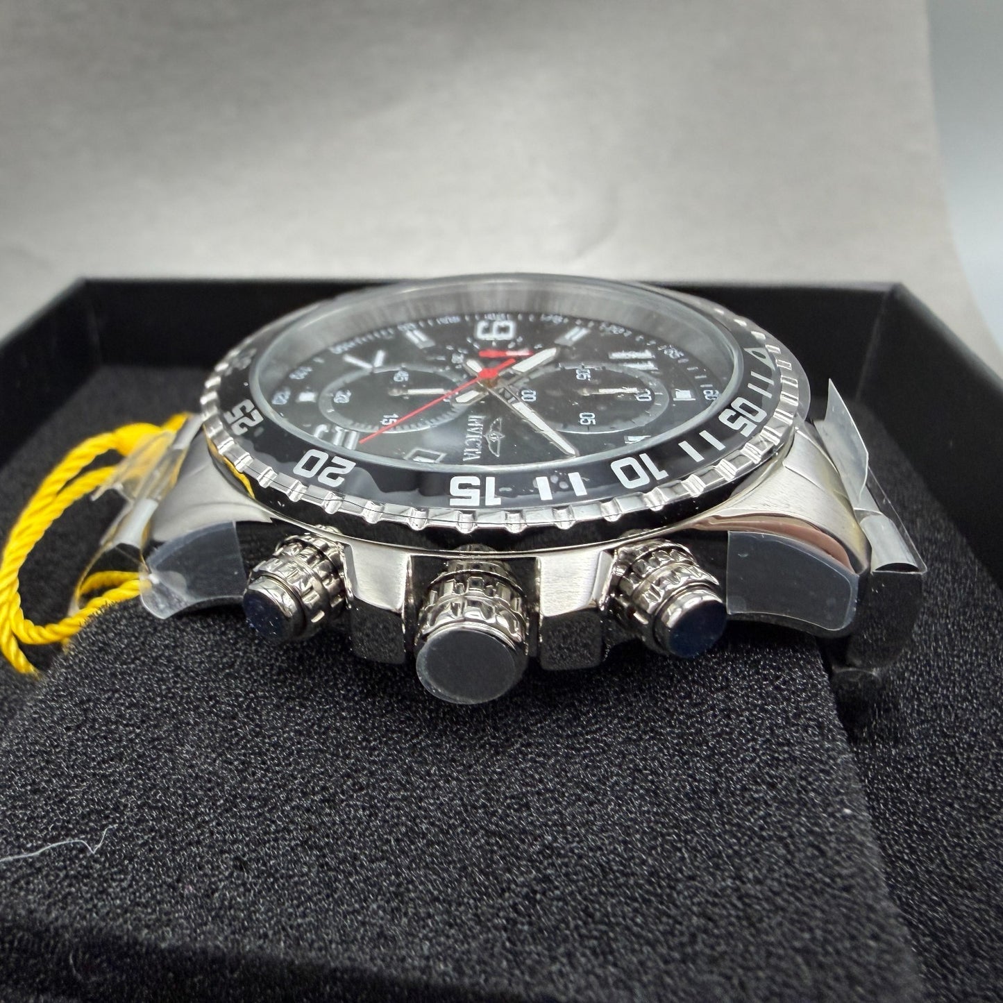 Invicta Specialty Chronograph Watch Men 45mm Black Dial Silver Tone Date 148755