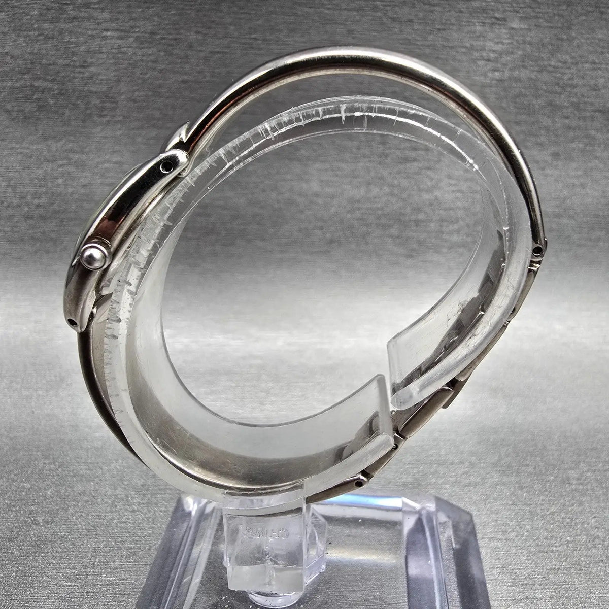 Citizen Watch Women 20mm Black Dial Silver Oval Bangle 5421-S76434 New Battery L6