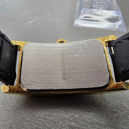 Waltham Tank Watch Men 22mm Silver Dial Gold Tone Rectangle New Battery VTG9