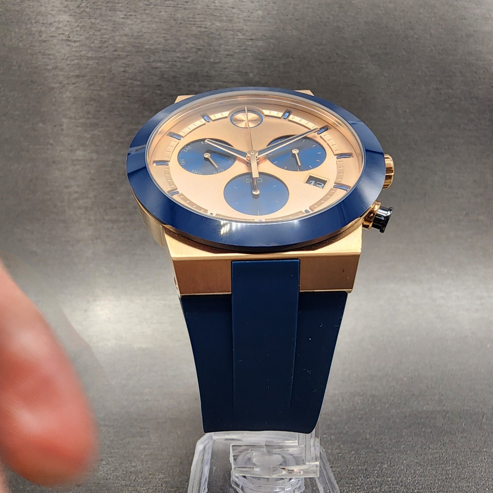 Movado Bold Fusion Chronograph Watch Men 44mm Rose Gold Dial Rose Gold Tone Date5