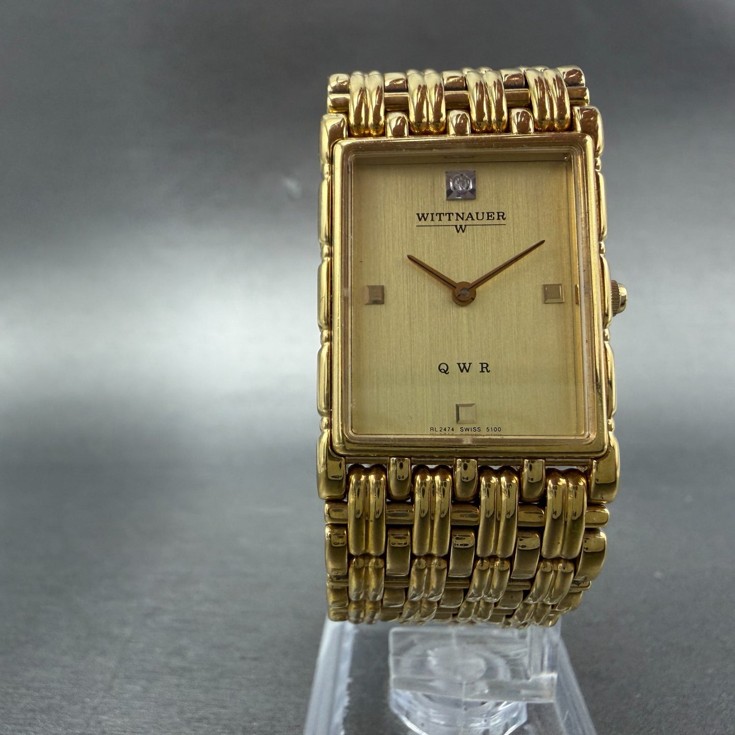 Wittnauer QWR Tank Watch Men 23mm Gold Dial  Gold Tone RL2473 5100 PARTS7