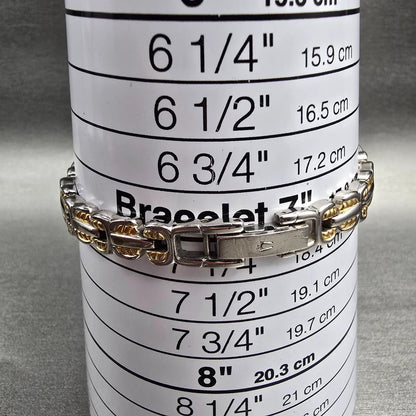 Bulova Watch Women 17mm White Dial Two Tone Oval 98L66 New Battery Vintage AB9