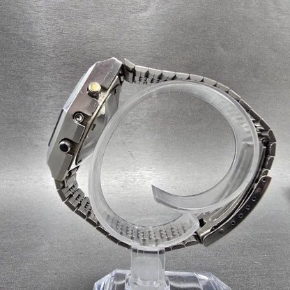 Citizen CQ Watch Men 37mm Silver Digital Chronograph 4-095723 New Battery VTG6