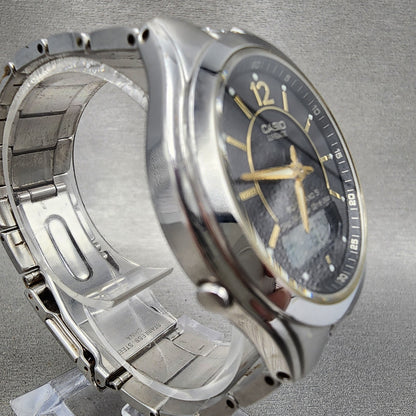 Casio Lineage LCWM200 Watch Men 38mm Black Dial Steel Analog Digital Solar Runs2