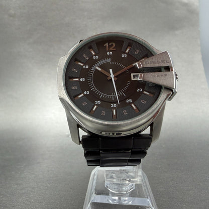 Diesel Watch Men 45mm Black Dial Steel Date Round DZ1206 New Battery5