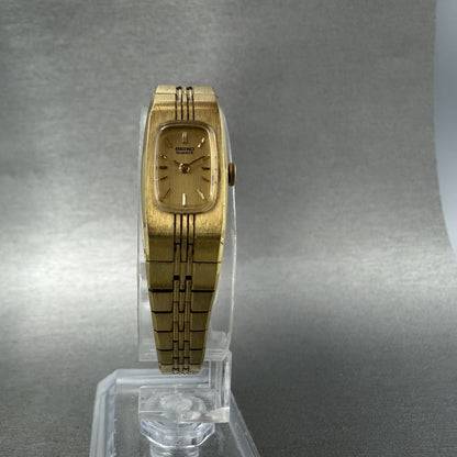 Seiko Tank Watch Women 13mm Champagne Dial Gold Tone 13205620 New Battery5