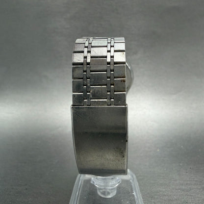 Ricoh Ammon Watch Men 32mm White Dial Silver Tone Date Round New Battery7